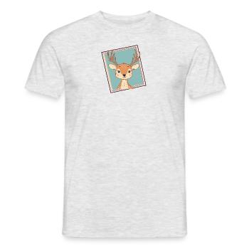 Hirsch Elch Hirschgeweih - Männer T-Shirt - Grau meliert - Vorne - AI Model Male 178 dark (178cm)