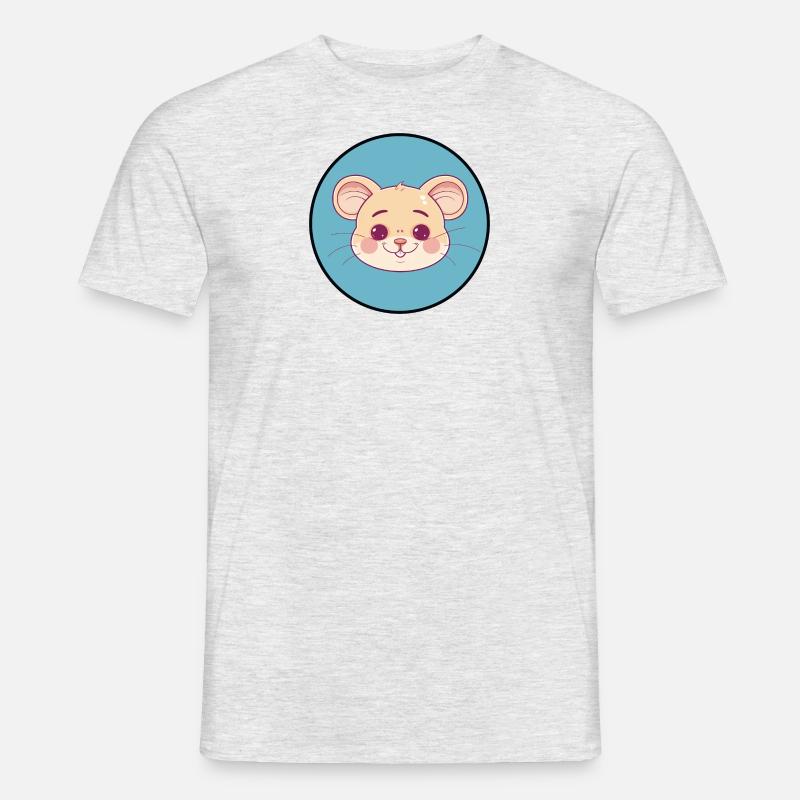 Mäuschen Maus Mäusezähnchen - Männer T-Shirt - Grau meliert