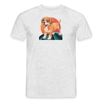 Hund Hundeliebhaberin Dackel - Männer T-Shirt - Grau meliert - Vorne - AI Model Male 178 dark (178cm)