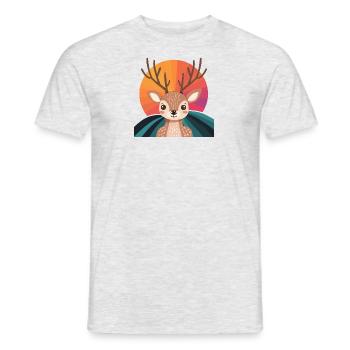Hirschgeweih Hirsch Hirschjagd - Männer T-Shirt - Grau meliert - Vorne - AI Model Male 178 dark (178cm)