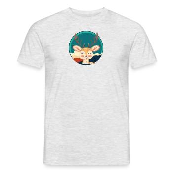 Bois de cerf Habitants de la forêt - T-shirt homme - gris chiné - Devant - AI Model Male 178 dark (178cm)