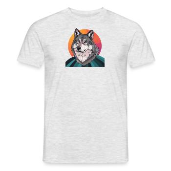 Wölfe Vollmond Wolf - Männer T-Shirt - Grau meliert - Vorne - AI Model Male 178 dark (178cm)