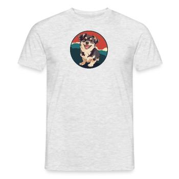 Dog Dogs Border Collie - Men's T-Shirt - heather grey - Front - AI Model Male 178 dark (178cm)