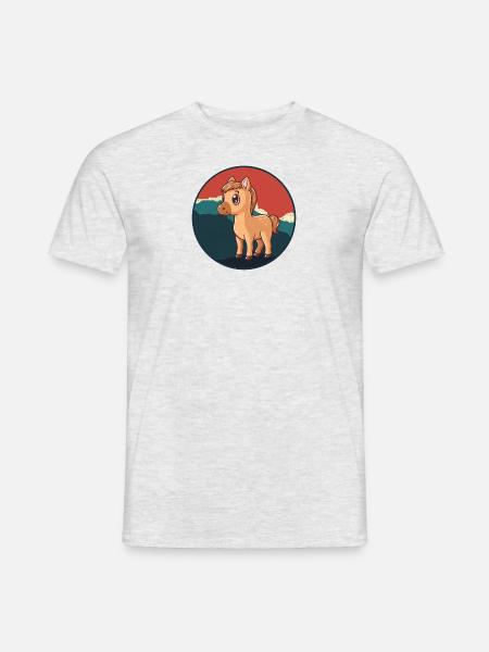 Pferd Hufe - Männer T-Shirt - Grau meliert