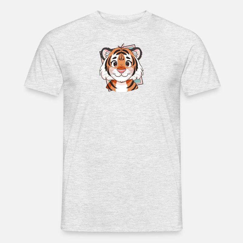 Tiger Wolf Leopard - Männer T-Shirt - Grau meliert
