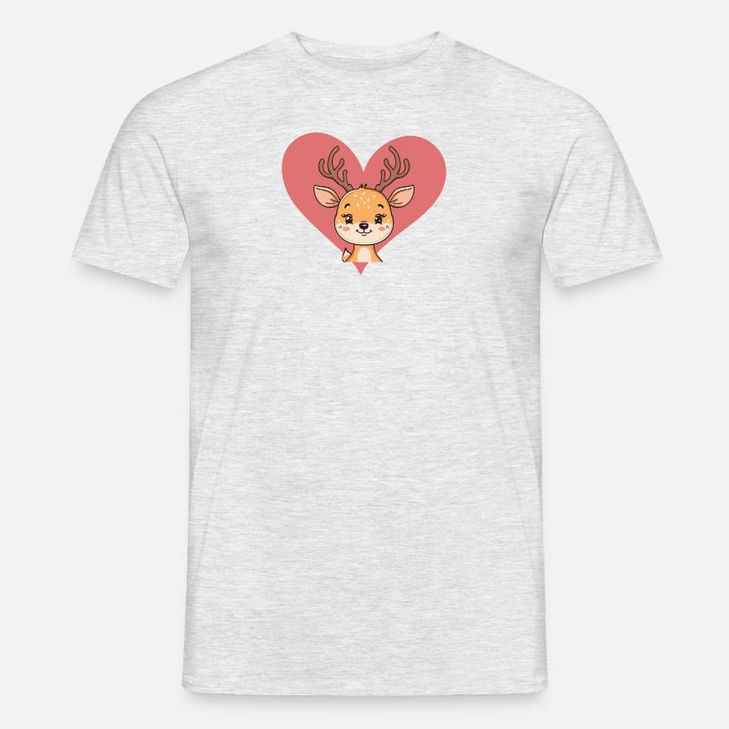 Hirschgeweih Hirschjagd Waldbewohner - Männer T-Shirt - Grau meliert