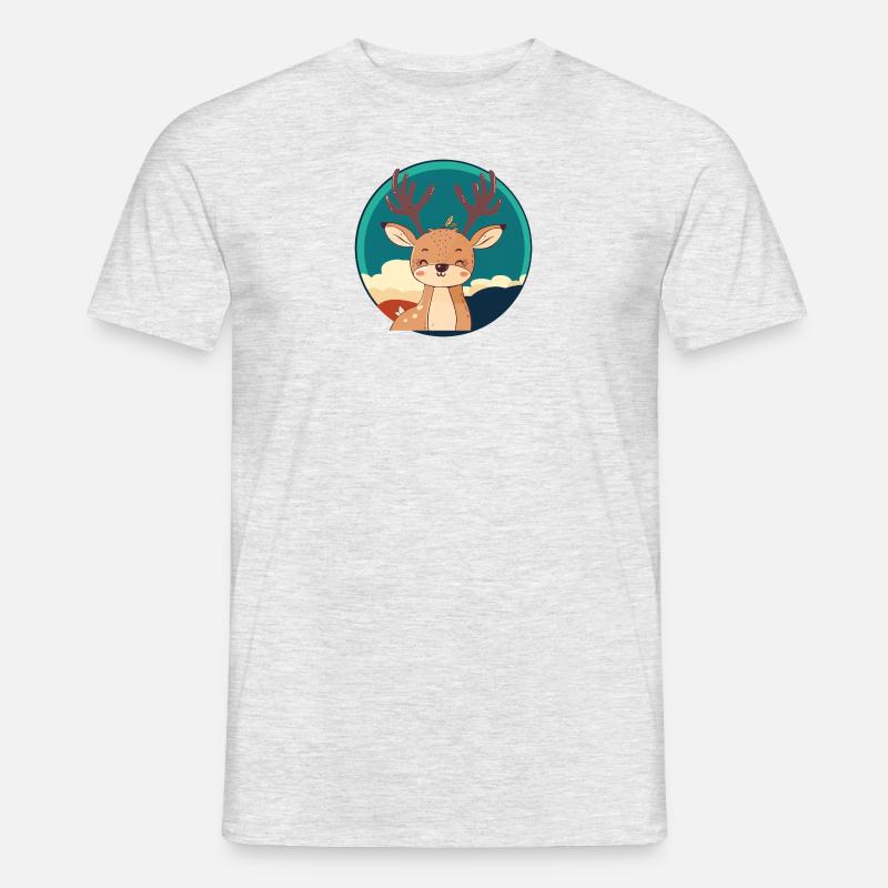 Hirschgeweih Hirschjagd - Männer T-Shirt - Grau meliert