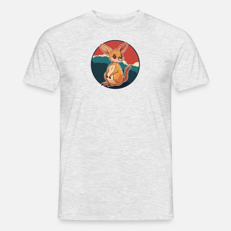 Kangaroo Kaenguru - Männer T-Shirt - Grau meliert