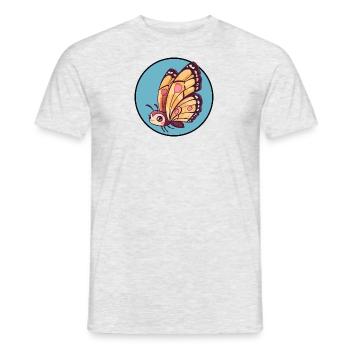 Animaux papillons - T-shirt homme - gris chiné - Devant - AI Model Male 178 dark (178cm)
