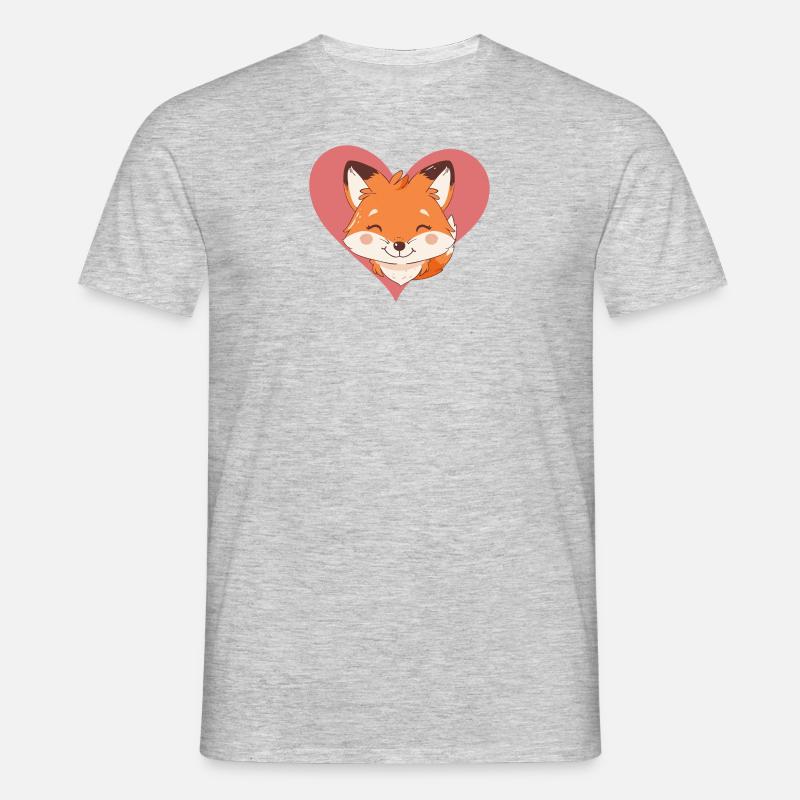 Fuchs Wald Fox - Männer T-Shirt - Grau meliert