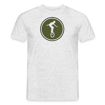 Monocycle penny-farthing - T-shirt homme - gris chiné - Devant - AI Model Male 178 dark (178cm)