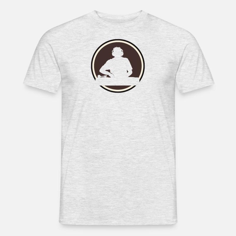 DJ Techno Rave - Männer T-Shirt - Grau meliert