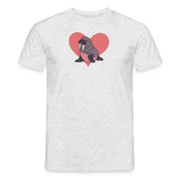 Walrus Sea Animals Manatee - Men's T-Shirt - heather grey - Front - AI Model Male 178 dark (178cm)