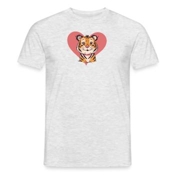 Tiger Luchs - Männer T-Shirt - Grau meliert - Vorne - AI Model Male 178 dark (178cm)