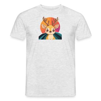 Hirschgeweih Hirsch Rehkitz - Männer T-Shirt - Grau meliert - Vorne - AI Model Male 178 dark (178cm)