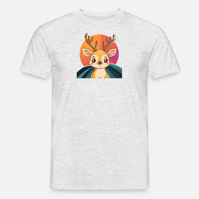 Hirschgeweih Hirsch Rehkitz - Männer T-Shirt - Grau meliert