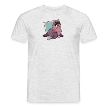 Morse, animal marin, créatures marines - T-shirt homme - gris chiné - Devant - AI Model Male 178 dark (178cm)