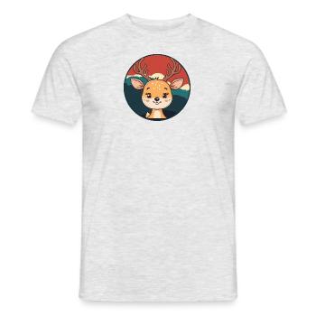 Cerf Habitants de la forêt Chasse au cerf - T-shirt homme - gris chiné - Devant - AI Model Male 178 dark (178cm)