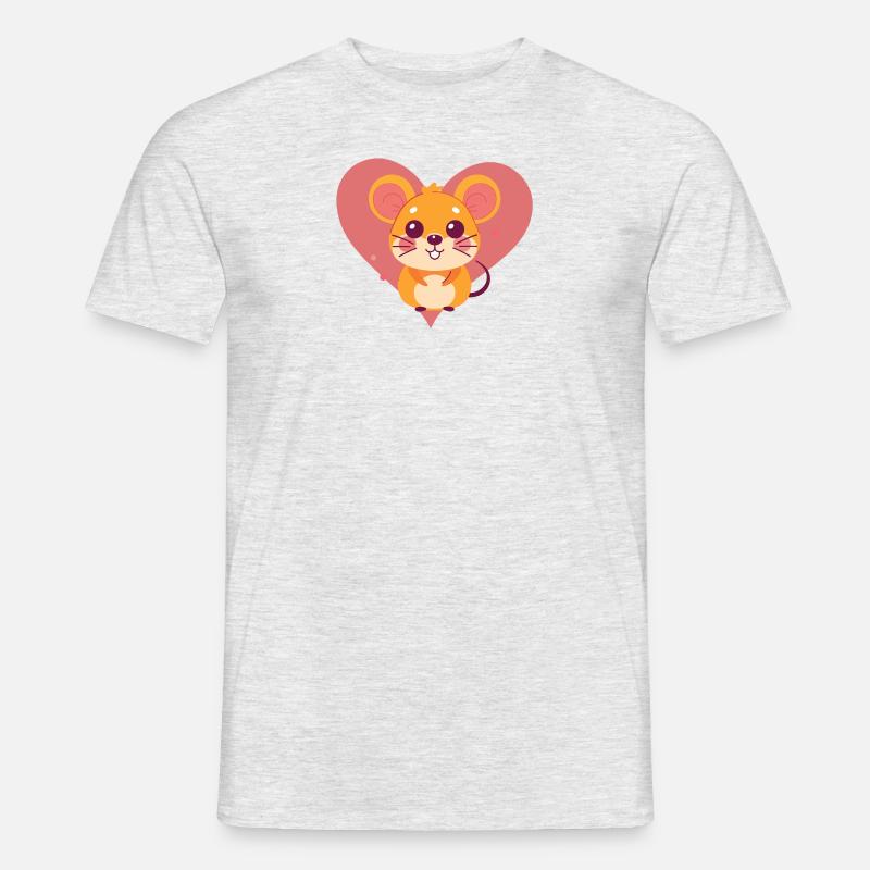 Mäuse Mäusezähnchen - Männer T-Shirt - Grau meliert