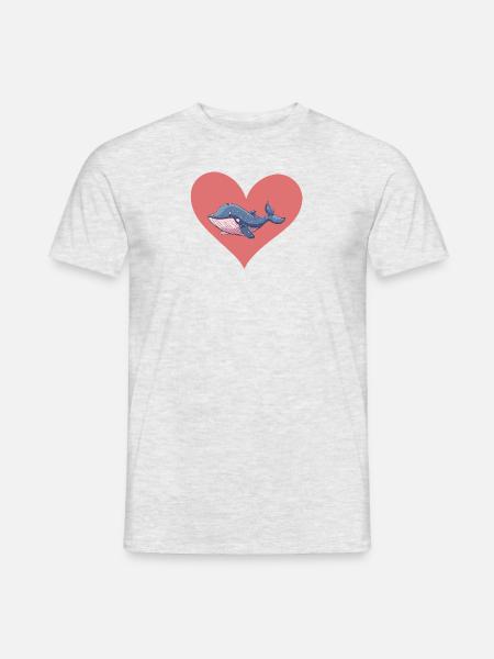 Meeresleben Unter Wasser Wale - T-shirt herr - gråmelerad
