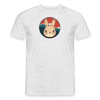 Hasenzahn Häschen - Männer T-Shirt - Grau meliert - Vorne - AI Model Male 178 dark (178cm)