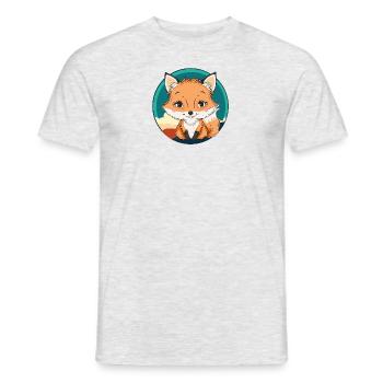 Renard, Habitant de la forêt, Animal de la forêt - T-shirt homme - gris chiné - Devant - AI Model Male 178 dark (178cm)