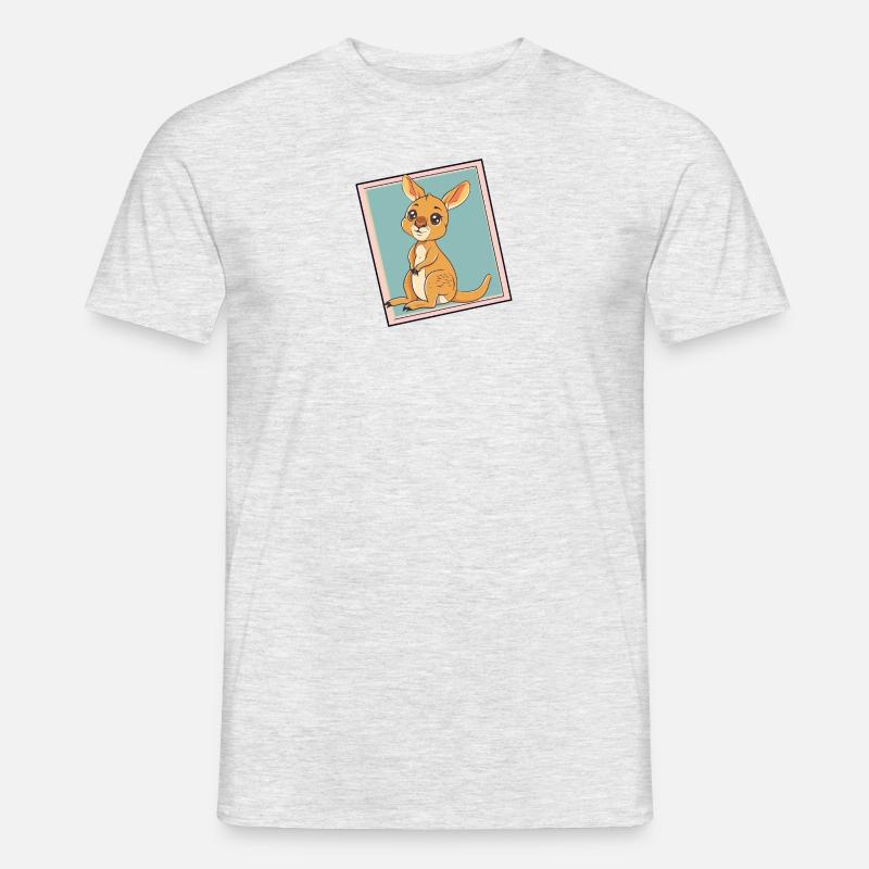 Kaenguru Aussie - Männer T-Shirt - Grau meliert