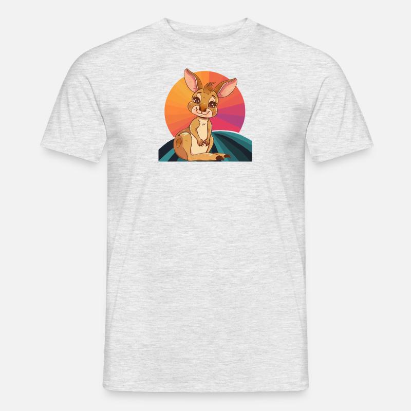 Kaenguru Outback - Männer T-Shirt - Grau meliert