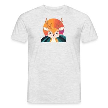 Bois de cerf Chasse au cerf - T-shirt homme - gris chiné - Devant - AI Model Male 178 dark (178cm)