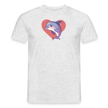 Dolphin Sea Creature - Men's T-Shirt - heather grey - Front - AI Model Male 178 dark (178cm)