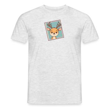 Cerf Faucon Chasse au cerf - T-shirt homme - gris chiné - Devant - AI Model Male 178 dark (178cm)