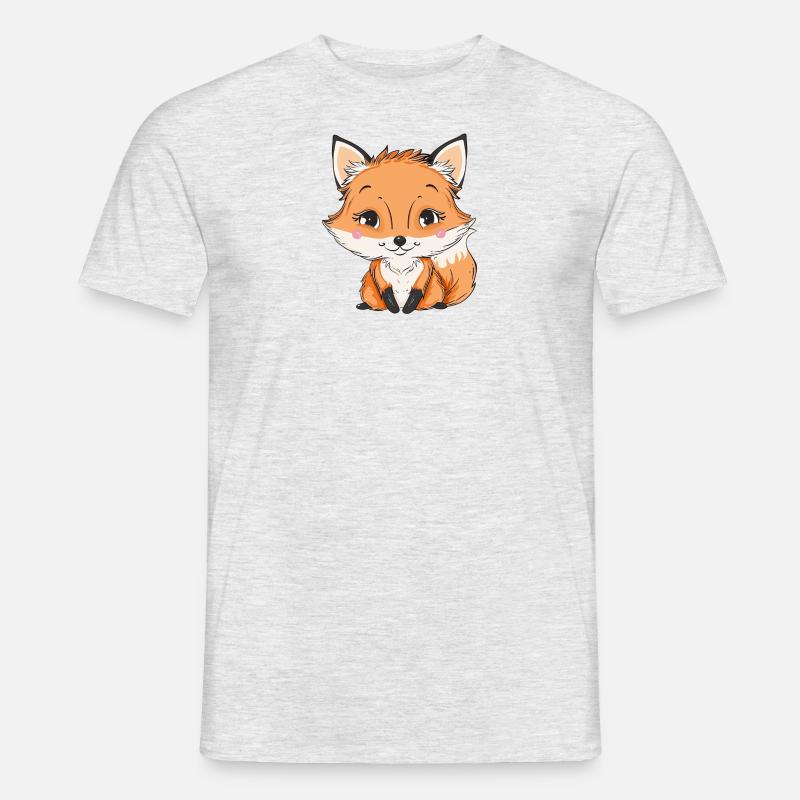 Fuchs Waldtier - Männer T-Shirt - Grau meliert