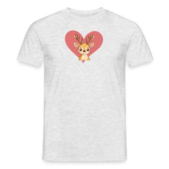 Deer Roe Deer - Men's T-Shirt - heather grey - Front - AI Model Male 178 dark (178cm)
