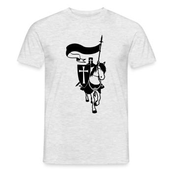 cavalier_templier - T-shirt homme - gris chiné - Devant - AI Model Male 178 dark (178cm)
