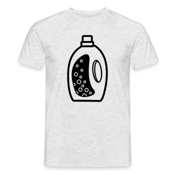 Flacon de détergent - T-shirt homme - gris chiné - Devant - AI Model Male 178 dark (178cm)