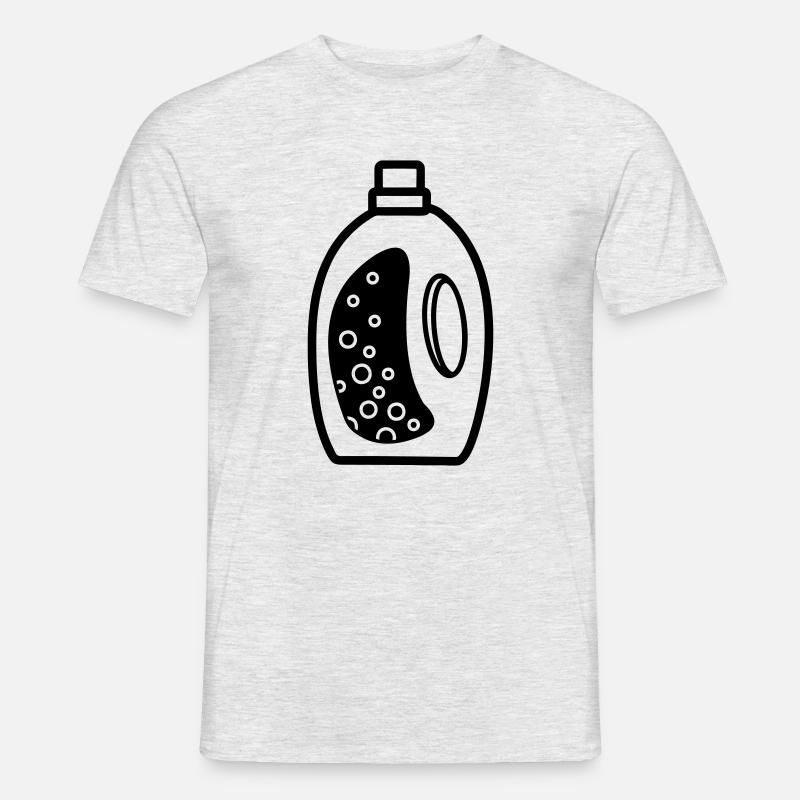 Waschmittelflasche - Männer T-Shirt - Grau meliert