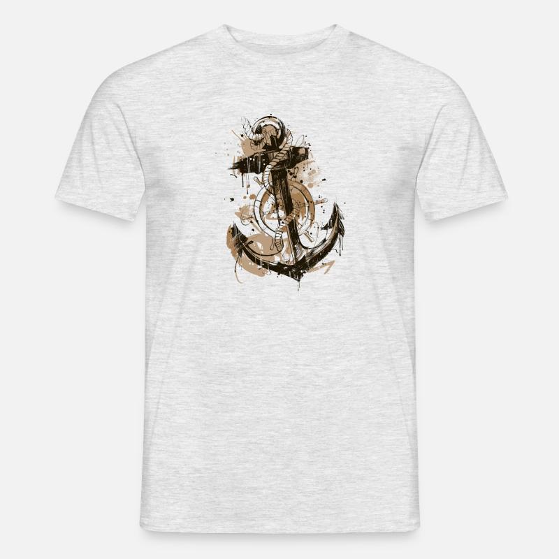 Baltic Anker - Männer T-Shirt - Grau meliert