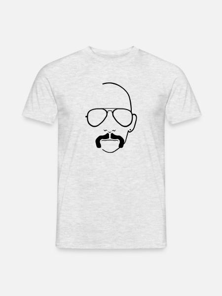 Pornoglatze Gesicht - Männer T-Shirt - Grau meliert