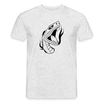Schlange Oldschool Tattoo - Männer T-Shirt - Grau meliert - Vorne - AI Model Male 178 dark (178cm)