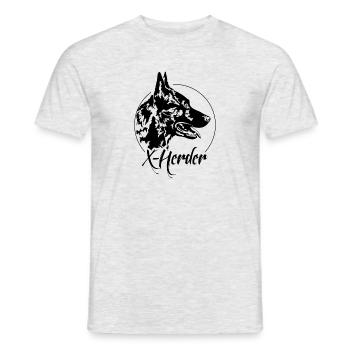 X- HERDER Dogs Portrait Chien Sport IGP - T-shirt homme - gris chiné - Devant - AI Model Male 178 dark (178cm)