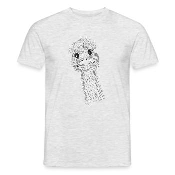 Ostrich bird funny cute zoo animals head - Men's T-Shirt - heather grey - Front - AI Model Male 178 dark (178cm)