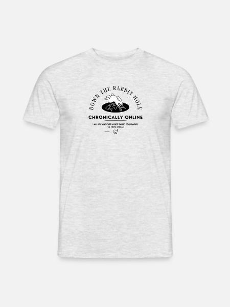 Chroniquement en ligne | Dans le terrier du lapin d’Internet - T-shirt homme - gris chiné