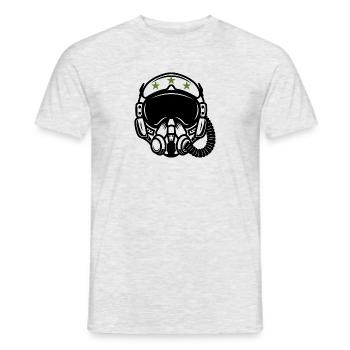 CASQUE PILOTE AVION DE CHASSE - T-shirt homme - gris chiné - Devant - AI Model Male 178 dark (178cm)