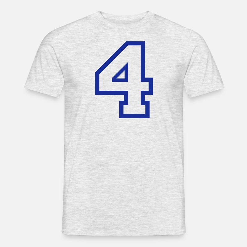 DIE NUMMER VIER - 4 - Männer T-Shirt - Grau meliert