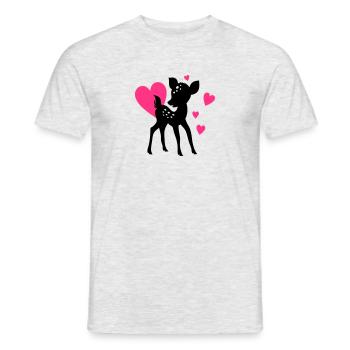 REHKITZ COEUR D'AMOUR - T-shirt homme - gris chiné - Devant - AI Model Male 178 dark (178cm)