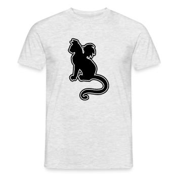 bat cat silhouette - Men's T-Shirt - heather grey - Front - AI Model Male 178 dark (178cm)
