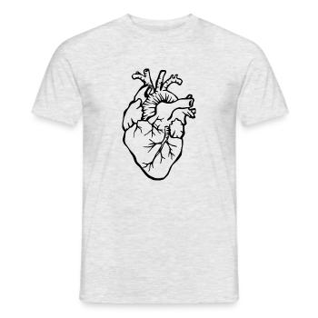 heart Halloween - Men's T-Shirt - heather grey - Front - AI Model Male 178 dark (178cm)