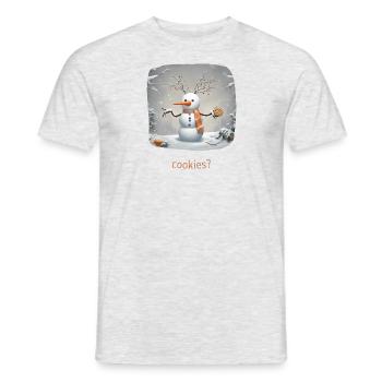 Schneemann mit Cookies - Männer T-Shirt - Grau meliert - Vorne - AI Model Male 178 dark (178cm)