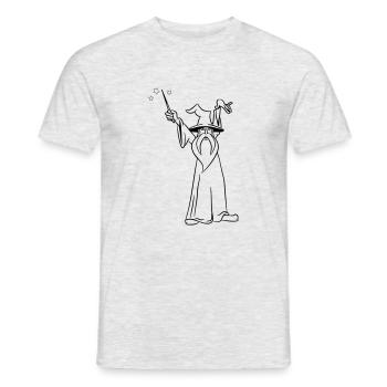 zauberer Zauberstab böse angriff - Männer T-Shirt - Grau meliert - Vorne - AI Model Male 178 dark (178cm)