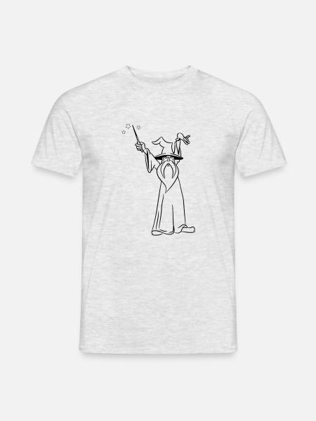 zauberer Zauberstab böse angriff - Männer T-Shirt - Grau meliert